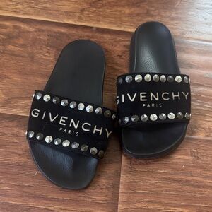 Givenchy Black Slides with Silver Studs